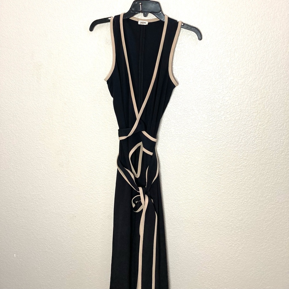 L’Agence Silk Wrap Wide Leg Jumpsuit Size 2